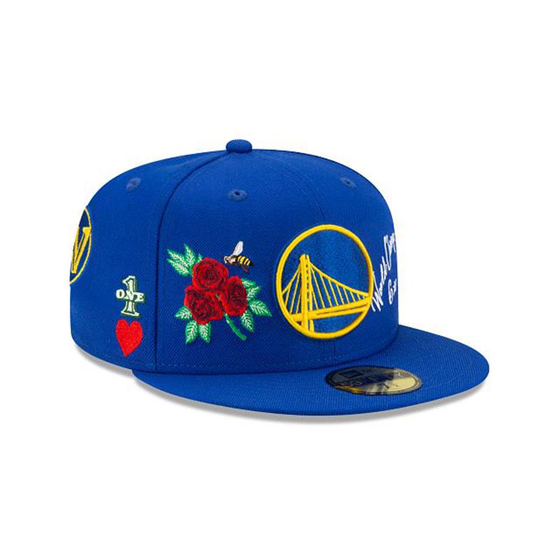 NBA Golden State Warriors Icon 59Fifty Fitted (OHS5581) - Blue New Era Caps